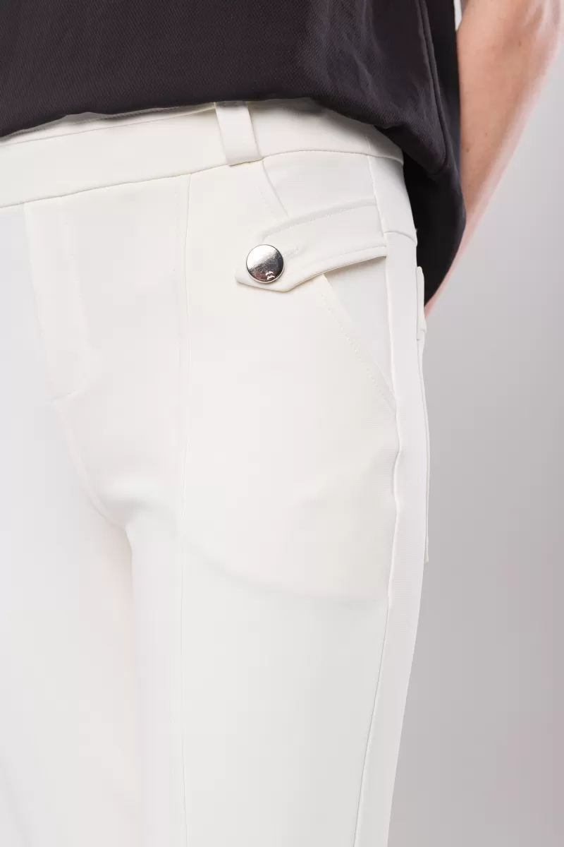Hidrogênio - TERESA OFF WHITE FISHERMAN PANTS WITH MARTINGALES AND POCKETS - 20124018 Hidrogênio - TERESA OFF WHITE FISHERMAN PANTS WITH MARTINGALES AND POCKETS - 20124018