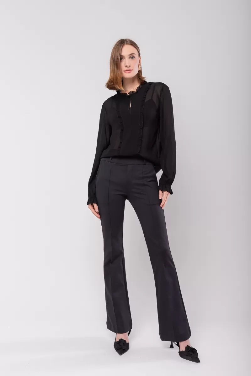 Hidrogênio - STRAIGHT PANTS WITH KNIFE POCKET AND LAPELS MARTINA BLACK - 20116001 Hidrogênio - STRAIGHT PANTS WITH KNIFE POCKET AND LAPELS MARTINA BLACK - 20116001