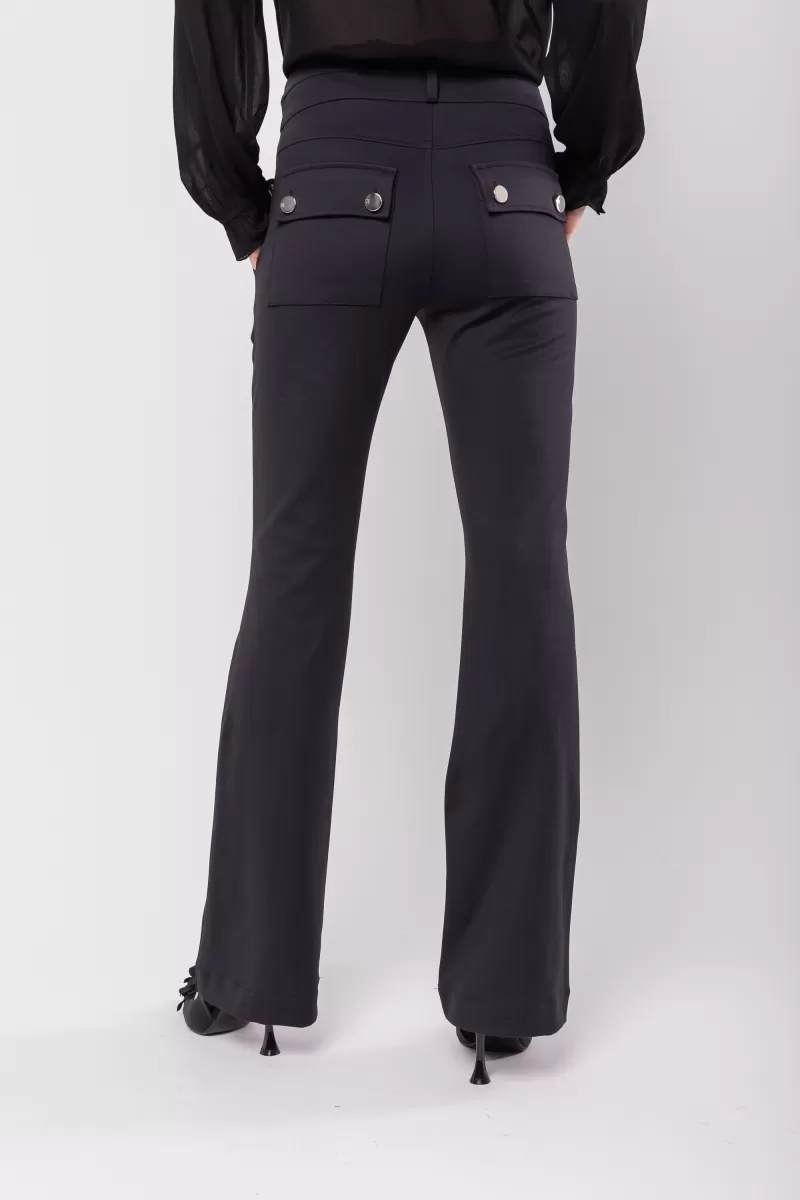 Hidrogênio - STRAIGHT PANTS WITH KNIFE POCKET AND LAPELS MARTINA BLACK - 20116001 Hidrogênio - STRAIGHT PANTS WITH KNIFE POCKET AND LAPELS MARTINA BLACK - 20116001