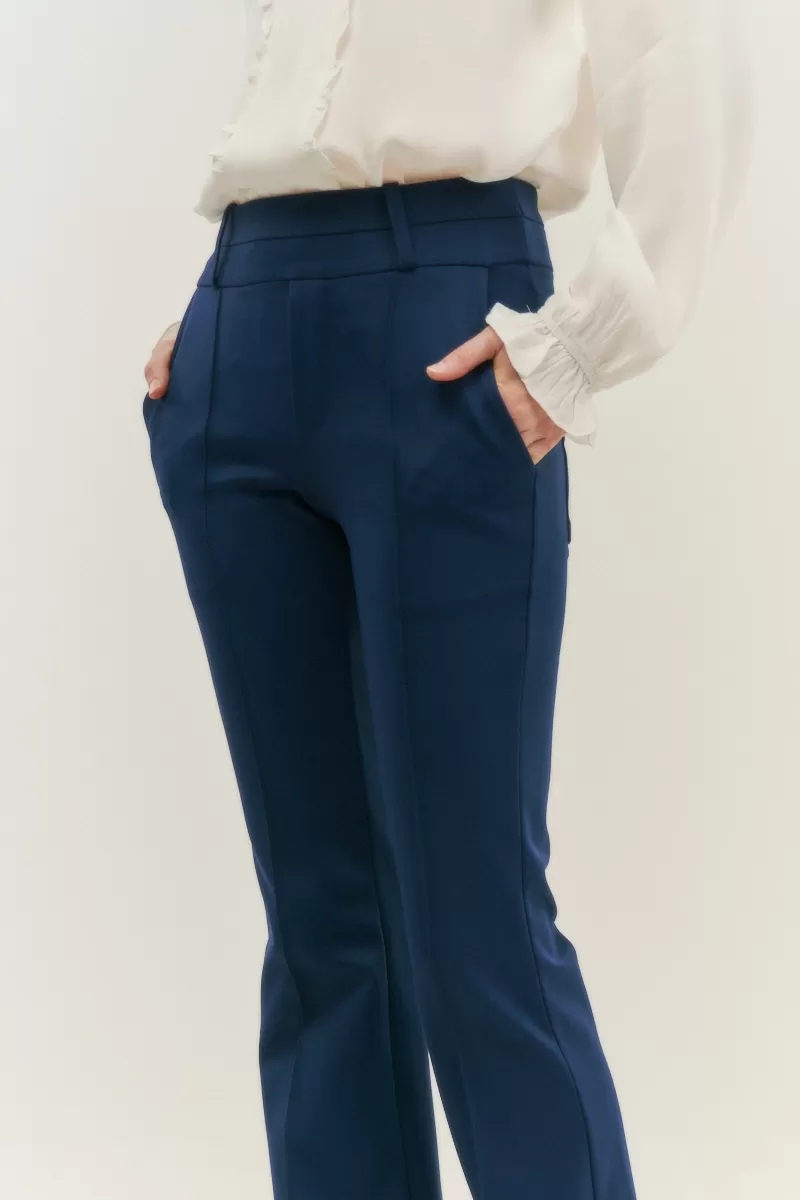 Hidrogênio - STRAIGHT PANTS WITH KNIFE POCKET AND LAPELS MARTINA NAVY - 20116004 Hidrogênio - STRAIGHT PANTS WITH KNIFE POCKET AND LAPELS MARTINA NAVY - 20116004