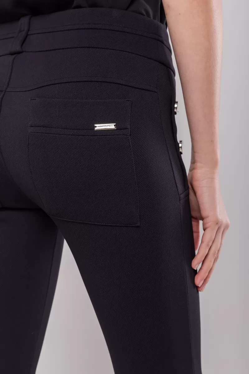 Hidrogênio - CAROL BLACK FLARE PANTS WITH POCKETS AND BUTTONS - 20121001 Hidrogênio - CAROL BLACK FLARE PANTS WITH POCKETS AND BUTTONS - 20121001