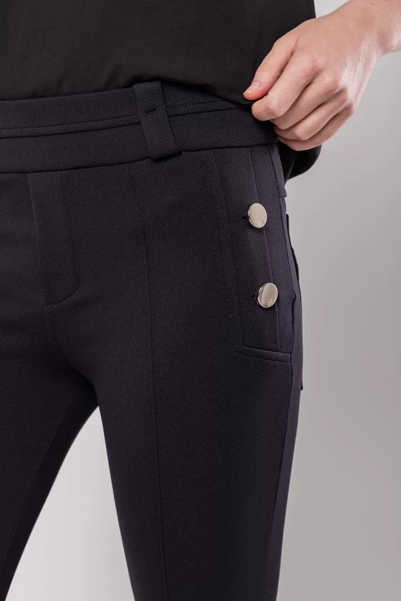 Hidrogênio - CAROL BLACK FLARE PANTS WITH POCKETS AND BUTTONS - 20121001 Hidrogênio - CAROL BLACK FLARE PANTS WITH POCKETS AND BUTTONS - 20121001