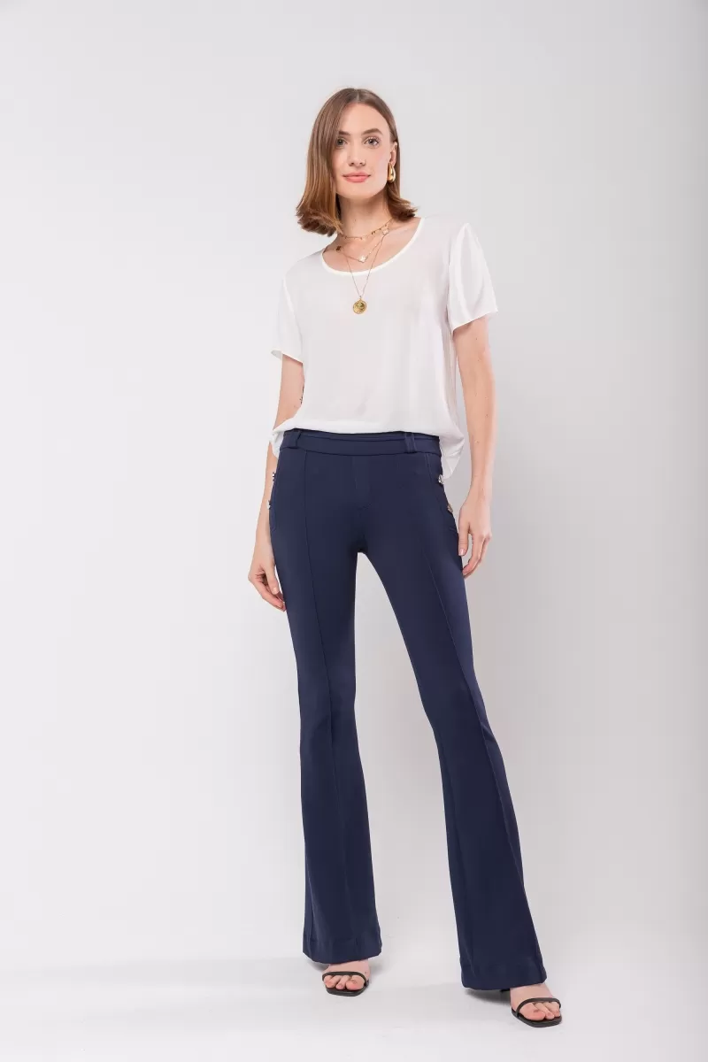 Hidrogênio - CAROL MARINHO FLARE PANTS WITH POCKETS AND BUTTONS - 20121004 Hidrogênio - CAROL MARINHO FLARE PANTS WITH POCKETS AND BUTTONS - 20121004