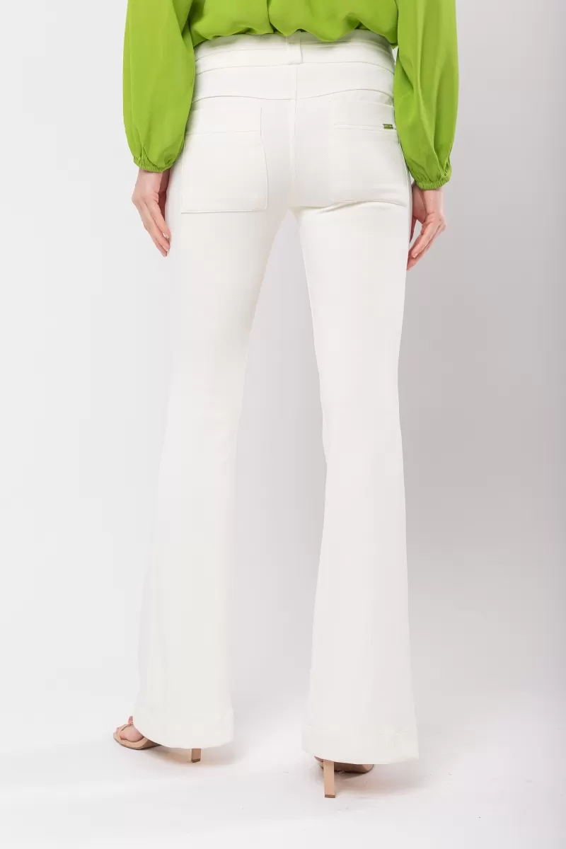 Hidrogênio - CAROL OFF WHITE FLARE PANTS WITH POCKETS AND BUTTONS - 20121018 Hidrogênio - CAROL OFF WHITE FLARE PANTS WITH POCKETS AND BUTTONS - 20121018