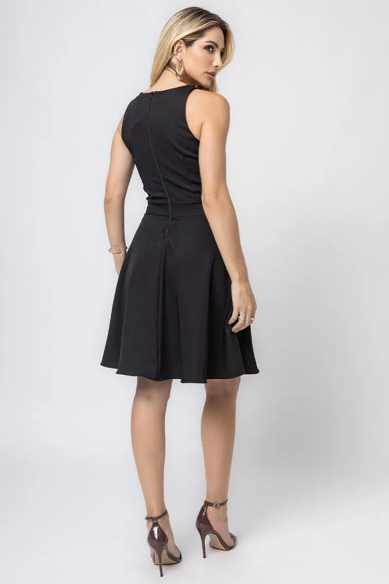 Miss Misses - Melissa Dress with Black Belt Loop Detail - 54359001 Miss Misses - Melissa Dress with Black Belt Loop Detail - 54359001