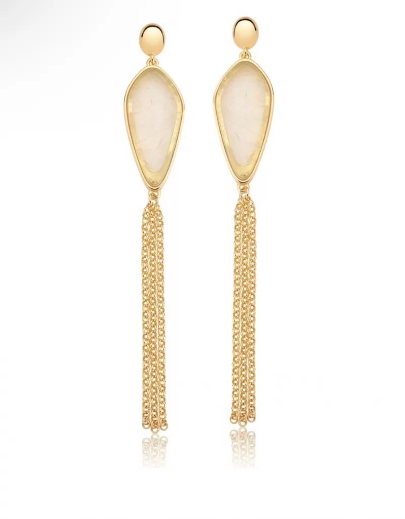Mikabe - Rutilated Quartz Earring Chain - MK1819