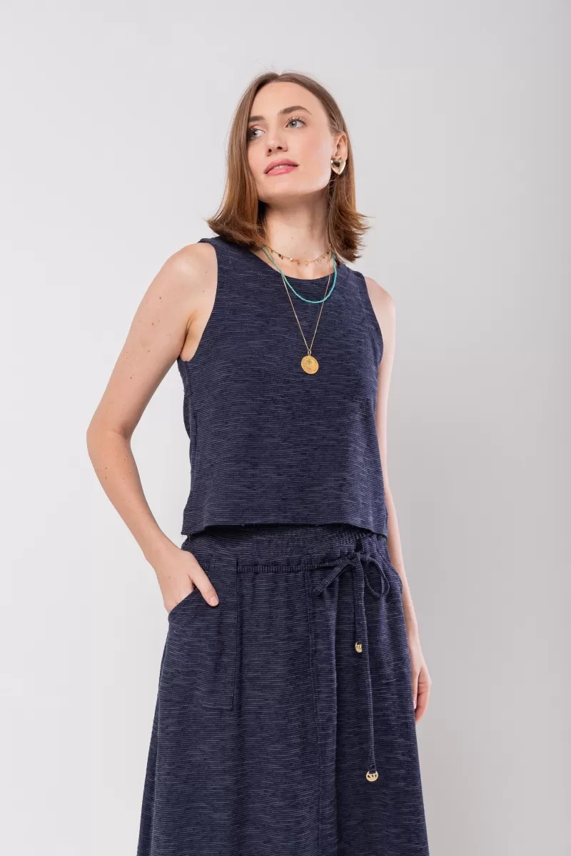 Hidrogênio - PRE-SALE - V-NECK TANK TOP FLAME NAVY SWEATSHIRT - 20119004 Hidrogênio - PRE-SALE - V-NECK TANK TOP FLAME NAVY SWEATSHIRT - 20119004