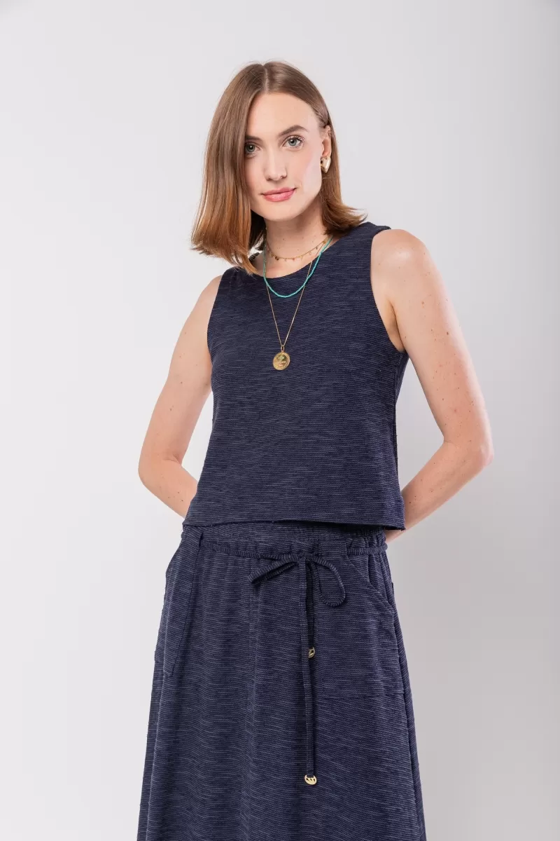 Hidrogênio - PRE-SALE - V-NECK TANK TOP FLAME NAVY SWEATSHIRT - 20119004 Hidrogênio - PRE-SALE - V-NECK TANK TOP FLAME NAVY SWEATSHIRT - 20119004