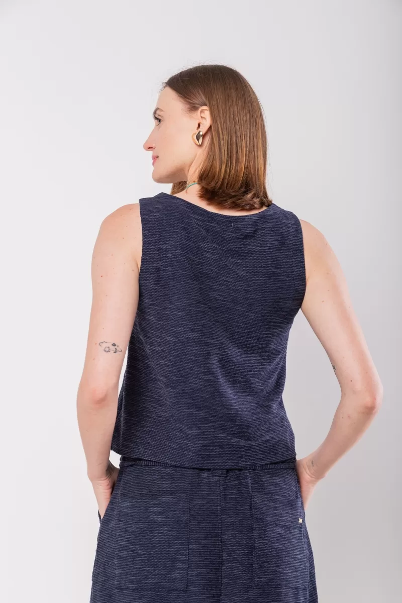 Hidrogênio - PRE-SALE - V-NECK TANK TOP FLAME NAVY SWEATSHIRT - 20119004 Hidrogênio - PRE-SALE - V-NECK TANK TOP FLAME NAVY SWEATSHIRT - 20119004
