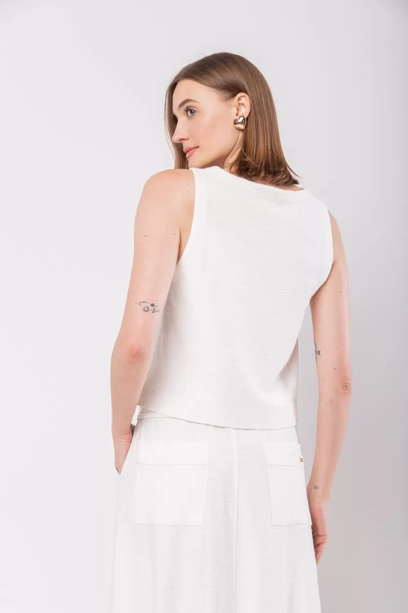 Hidrogênio - PRE-SALE - V-NECK TANK TOP FLAME OFF WHITE SWEATSHIRT - 20119018 Hidrogênio - PRE-SALE - V-NECK TANK TOP FLAME OFF WHITE SWEATSHIRT - 20119018
