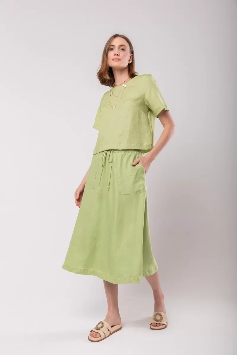 Hidrogênio - LIGHT GREEN 100% LINEN CROPPED TOP - 19801462 Hidrogênio - LIGHT GREEN 100% LINEN CROPPED TOP - 19801462