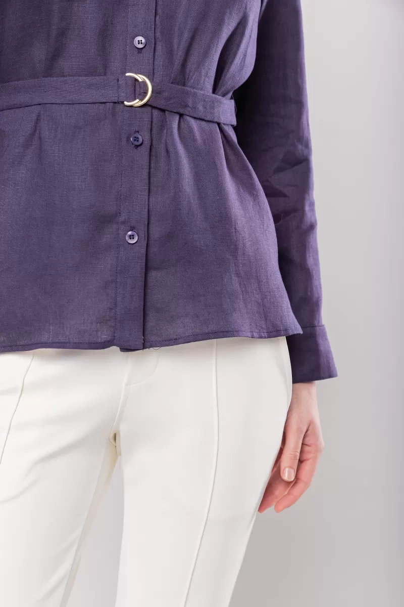 Hidrogênio - 100% LINEN SHIRT WITH NAVY BELT - 20021004 Hidrogênio - 100% LINEN SHIRT WITH NAVY BELT - 20021004
