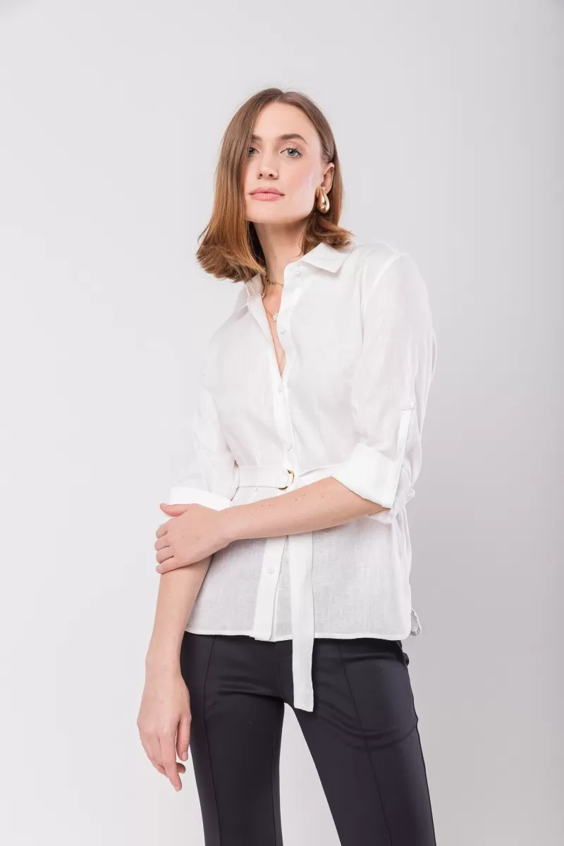 Hidrogênio - 100% LINEN SHIRT WITH OFF WHITE BELT - 20021018 Hidrogênio - 100% LINEN SHIRT WITH OFF WHITE BELT - 20021018