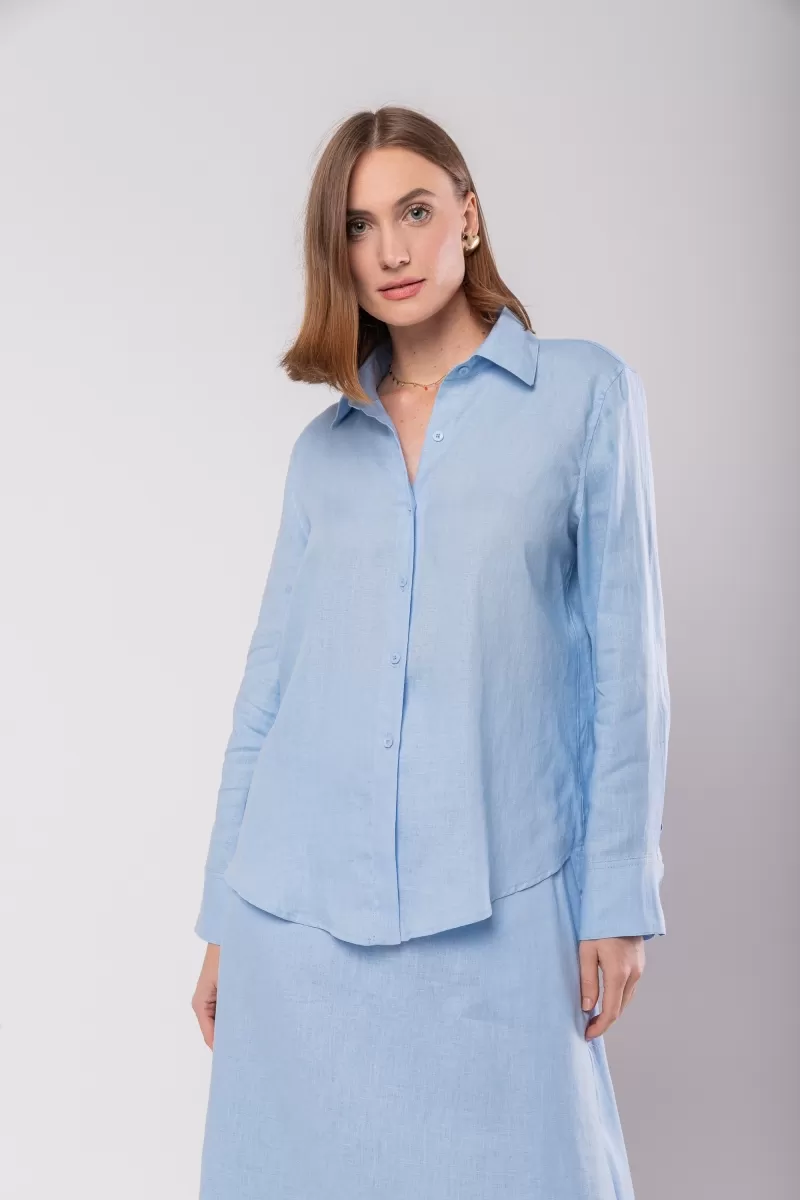 Hidrogênio - 100% BABY BLUE LINEN SHIRT - 19887111 Hidrogênio - 100% BABY BLUE LINEN SHIRT - 19887111