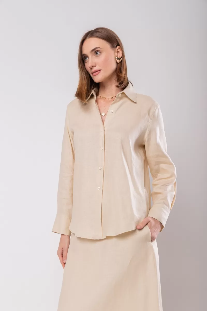 Hidrogênio - 100% CREAM LINEN SHIRT - 19887016 Hidrogênio - 100% CREAM LINEN SHIRT - 19887016