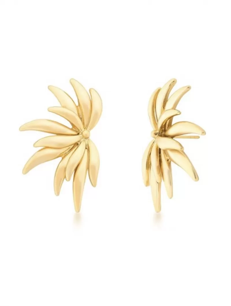 Mikabe - Earring Socks Flower Gold Satin - MK1938