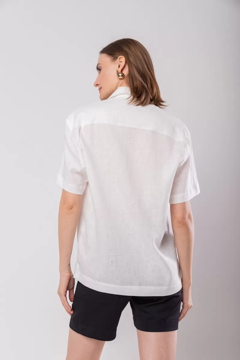 Hidrogênio - OFF WHITE PURE LINEN SHORT SLEEVE SHIRT - 20037018 Hidrogênio - OFF WHITE PURE LINEN SHORT SLEEVE SHIRT - 20037018