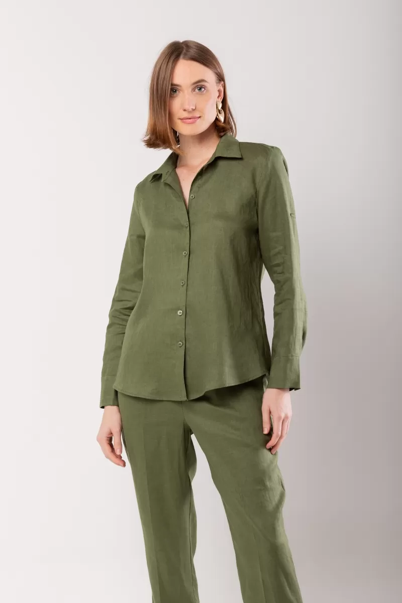 Hidrogênio - 100% GREEN LINEN SHIRT - 20059009 Hidrogênio - 100% GREEN LINEN SHIRT - 20059009