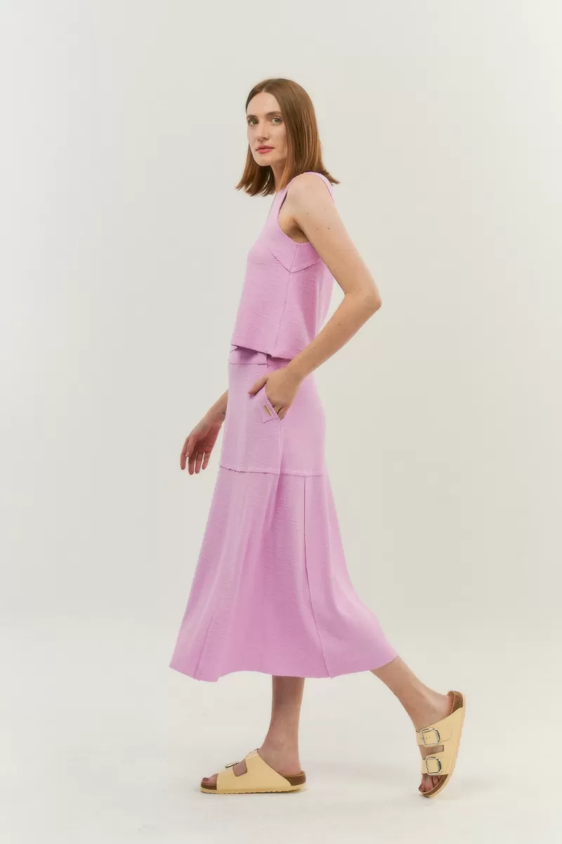 Hidrogênio - RED BLACK THREADS MIDI FLARE SKIRT - 19805555 Hidrogênio - RED BLACK THREADS MIDI FLARE SKIRT - 19805555