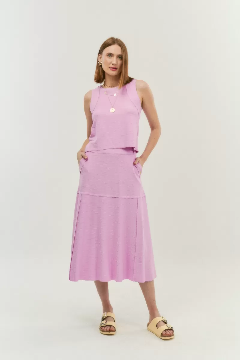 Hidrogênio - RED BLACK THREADS MIDI FLARE SKIRT - 19805555 Hidrogênio - RED BLACK THREADS MIDI FLARE SKIRT - 19805555