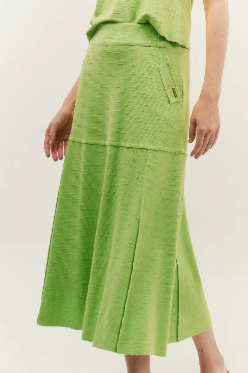 Hidrogênio - LIGHT GREEN EVASE MIDI THREAD SKIRT - 19805462 Hidrogênio - LIGHT GREEN EVASE MIDI THREAD SKIRT - 19805462