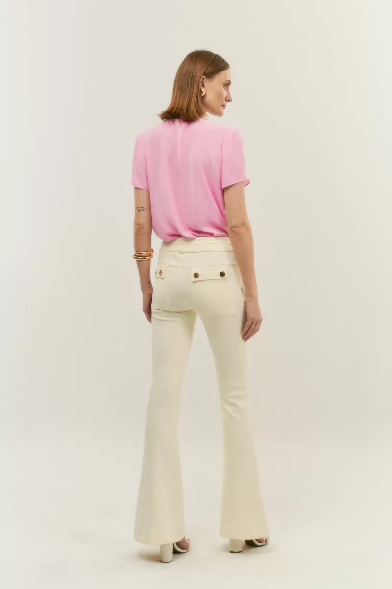 Hidrogênio - FLARE PANTS WITH FRONT PLEATS AND POCKETS DAYANE OFF WHITE - 20120018 Hidrogênio - FLARE PANTS WITH FRONT PLEATS AND POCKETS DAYANE OFF WHITE - 20120018