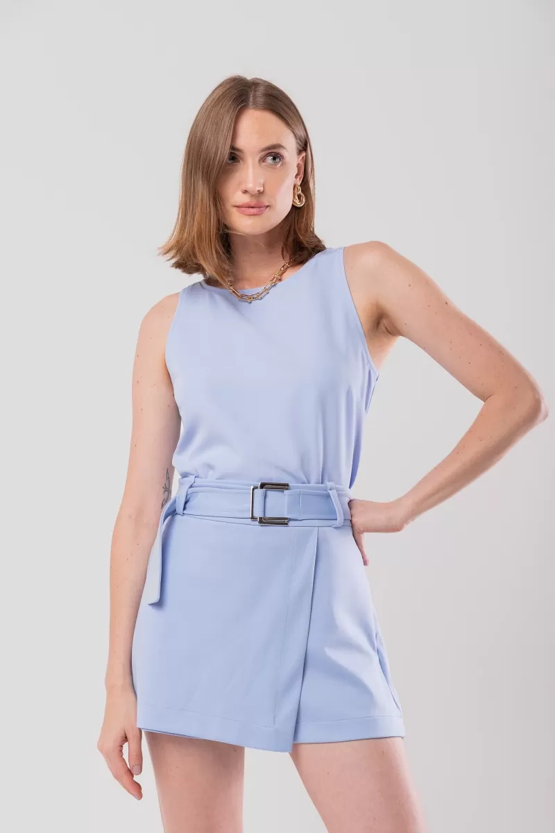 Hidrogênio - LIGHT BLUE SKIRT SHORTS WITH BELT - 19860078 Hidrogênio - LIGHT BLUE SKIRT SHORTS WITH BELT - 19860078