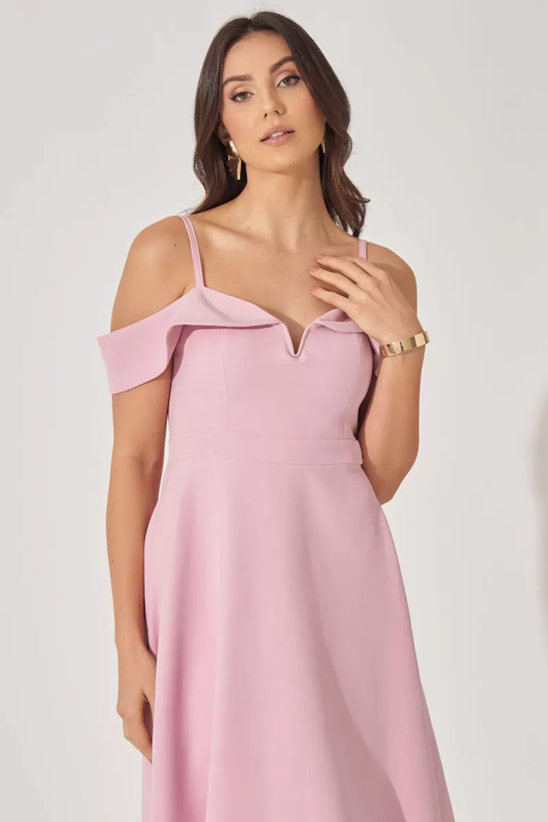 Miss Misses - Dress Miss Misses Midi workout wheeldo Flavia Shoulder to Shoulder Pink - 54294ROSA Miss Misses - Dress Miss Misses Midi workout wheeldo Flavia Shoulder to Shoulder Pink - 54294ROSA