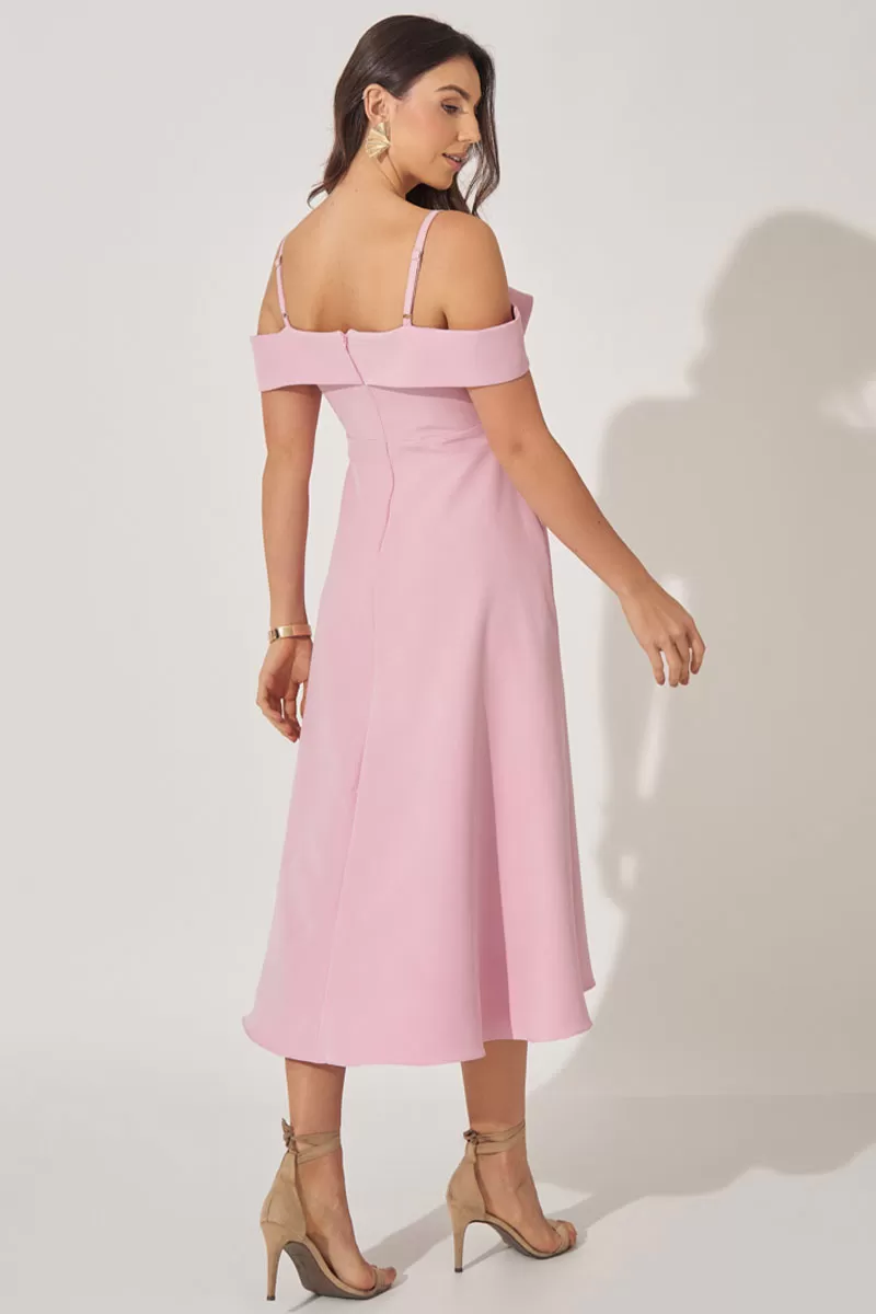 Miss Misses - Dress Miss Misses Midi workout wheeldo Flavia Shoulder to Shoulder Pink - 54294ROSA Miss Misses - Dress Miss Misses Midi workout wheeldo Flavia Shoulder to Shoulder Pink - 54294ROSA