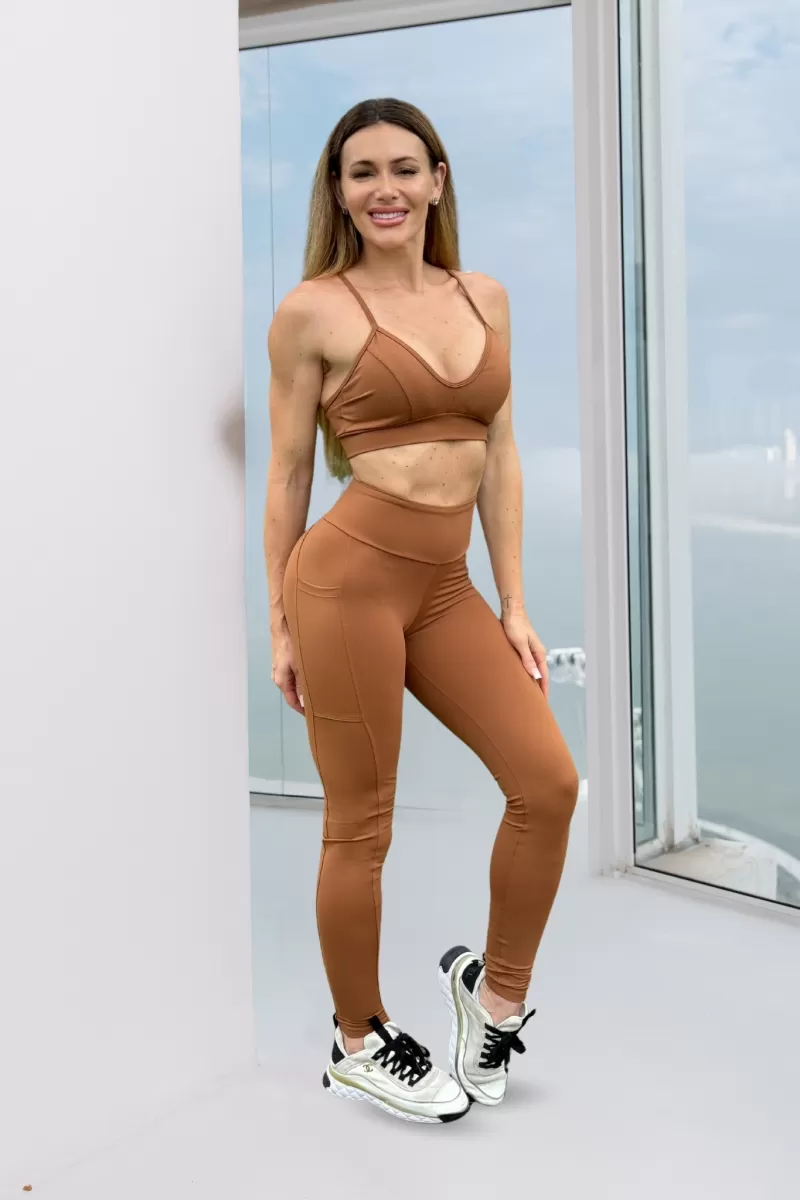 Canoan - Brown Ap Side Pocket Leggings - 11614 Canoan - Brown Ap Side Pocket Leggings - 11614