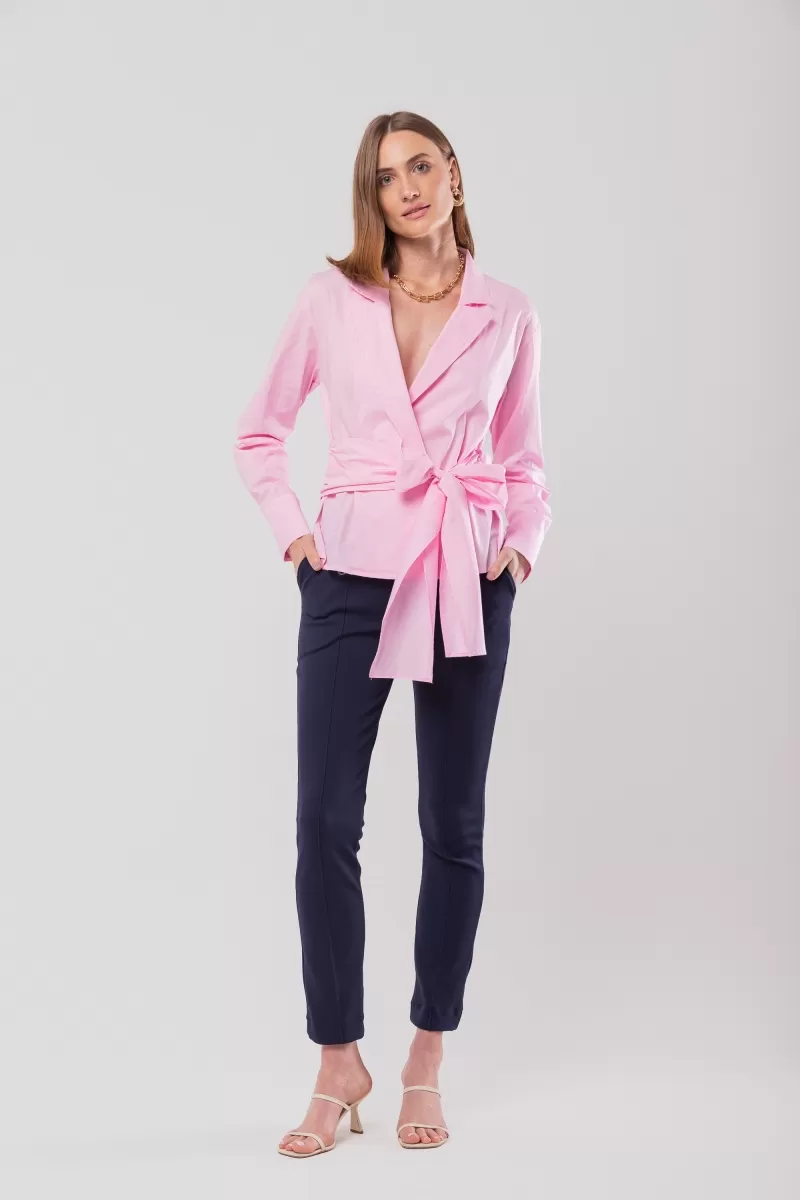 Hidrogênio - CACHEUR SHIRT WITH LONG MG COLLAR AND PINK STRIP - 20144021 Hidrogênio - CACHEUR SHIRT WITH LONG MG COLLAR AND PINK STRIP - 20144021