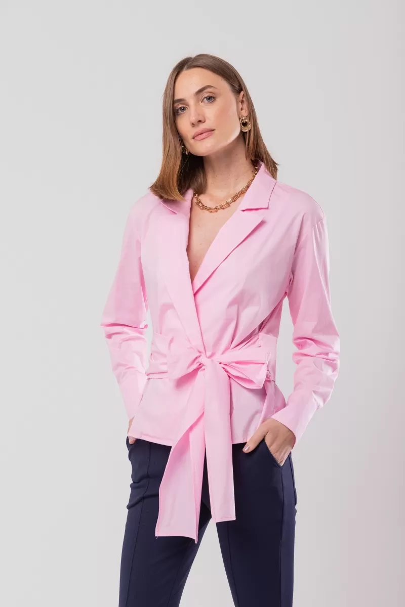 Hidrogênio - CACHEUR SHIRT WITH LONG MG COLLAR AND PINK STRIP - 20144021 Hidrogênio - CACHEUR SHIRT WITH LONG MG COLLAR AND PINK STRIP - 20144021