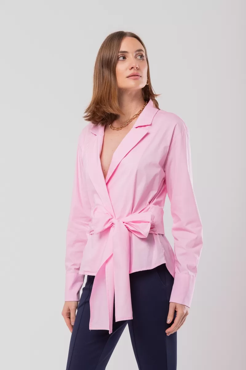 Hidrogênio - CACHEUR SHIRT WITH LONG MG COLLAR AND PINK STRIP - 20144021 Hidrogênio - CACHEUR SHIRT WITH LONG MG COLLAR AND PINK STRIP - 20144021