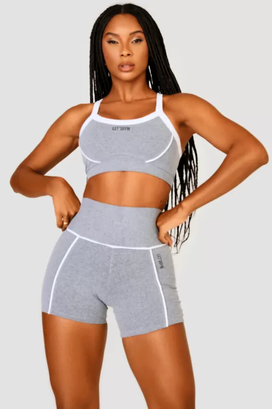 Lets Gym - Grey Gummy Shorts - 2536MC Lets Gym - Grey Gummy Shorts - 2536MC