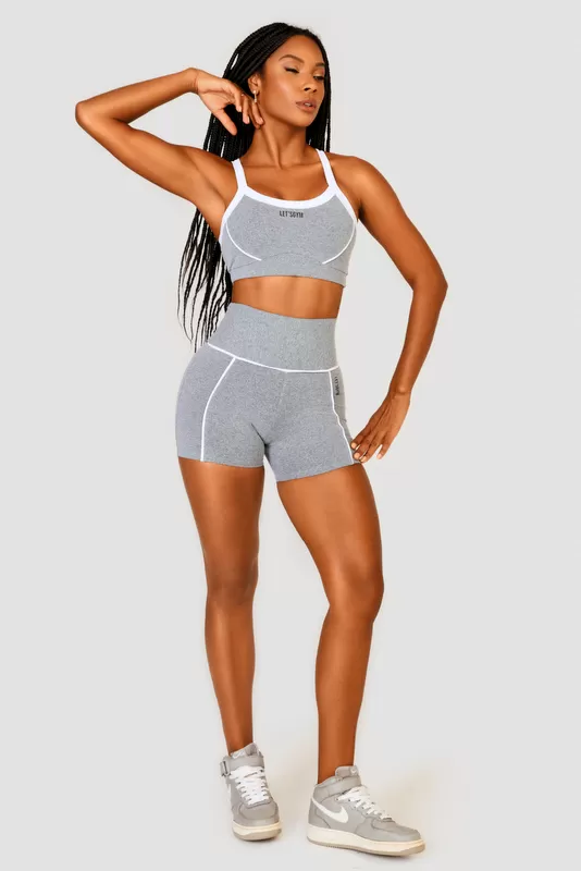 Lets Gym - Grey Gummy Shorts - 2536MC Lets Gym - Grey Gummy Shorts - 2536MC