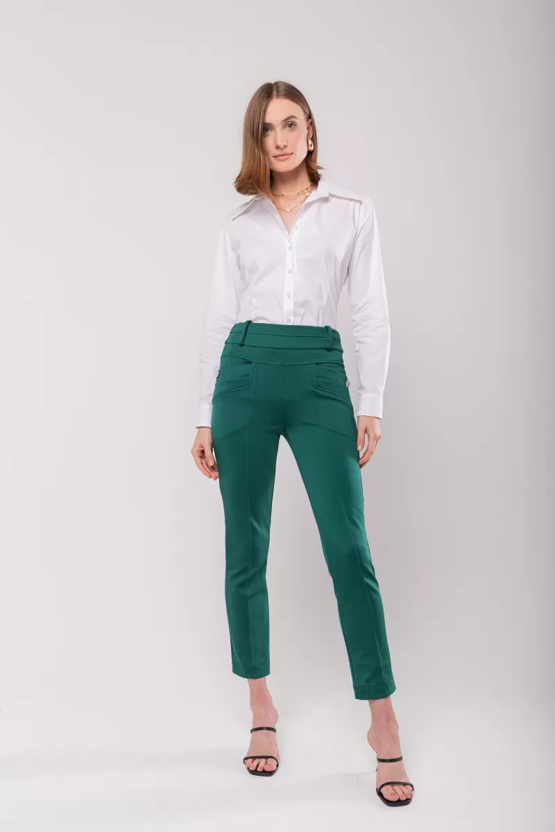 Hidrogênio - CAMILA DARK GREEN FISHERMAN PANTS - 19510493 Hidrogênio - CAMILA DARK GREEN FISHERMAN PANTS - 19510493
