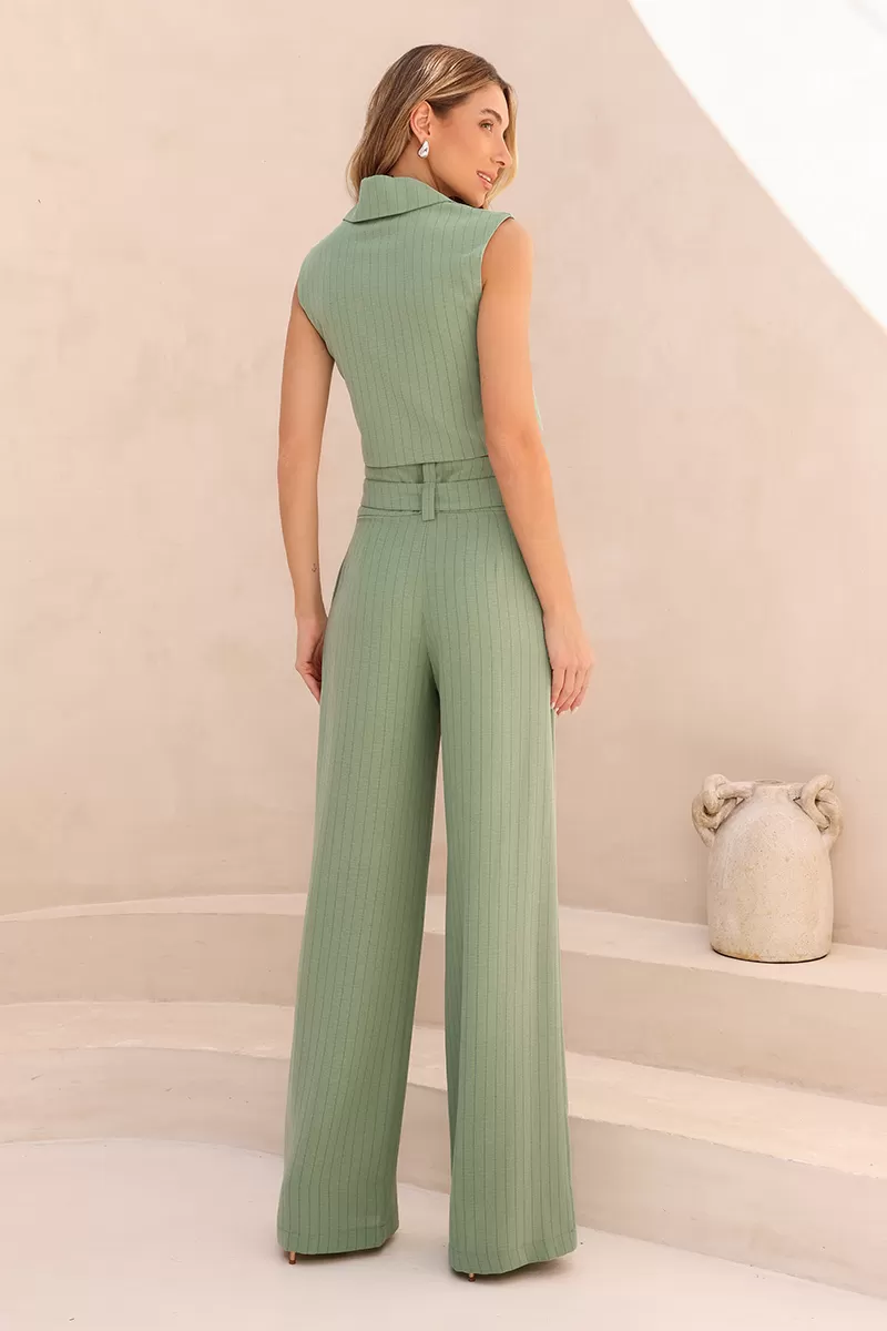 Dot Clothing - Dot Clothing Set Fernanda Green Chalk Stripe - 2456VERDE Dot Clothing - Dot Clothing Set Fernanda Green Chalk Stripe - 2456VERDE
