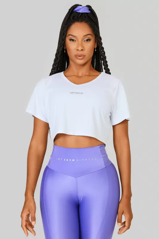 Lets Gym - White Flow Crop Top - 2473BR Lets Gym - White Flow Crop Top - 2473BR