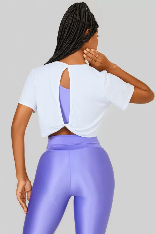 Lets Gym - White Flow Crop Top - 2473BR Lets Gym - White Flow Crop Top - 2473BR