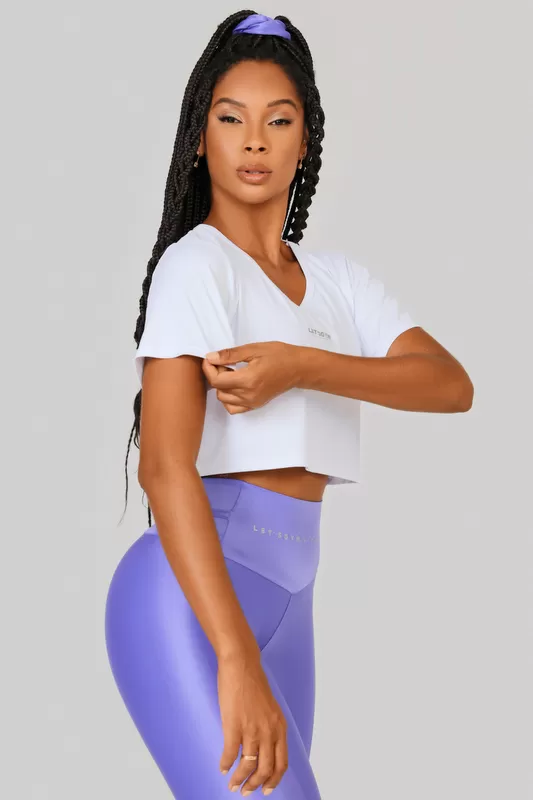 Lets Gym - White Flow Crop Top - 2473BR Lets Gym - White Flow Crop Top - 2473BR