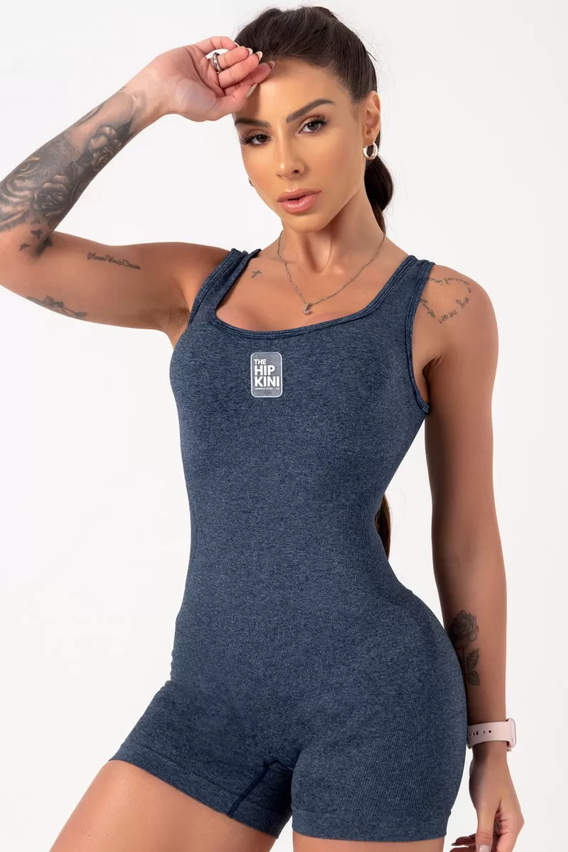 Hipkini - Seamless Blue Heather Movement Romper - 33330731 Hipkini - Seamless Blue Heather Movement Romper - 33330731