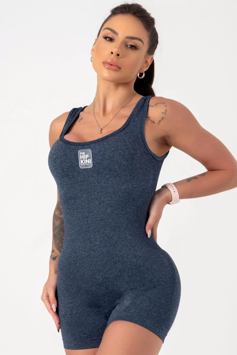 Hipkini - Seamless Blue Heather Movement Romper - 33330731 Hipkini - Seamless Blue Heather Movement Romper - 33330731