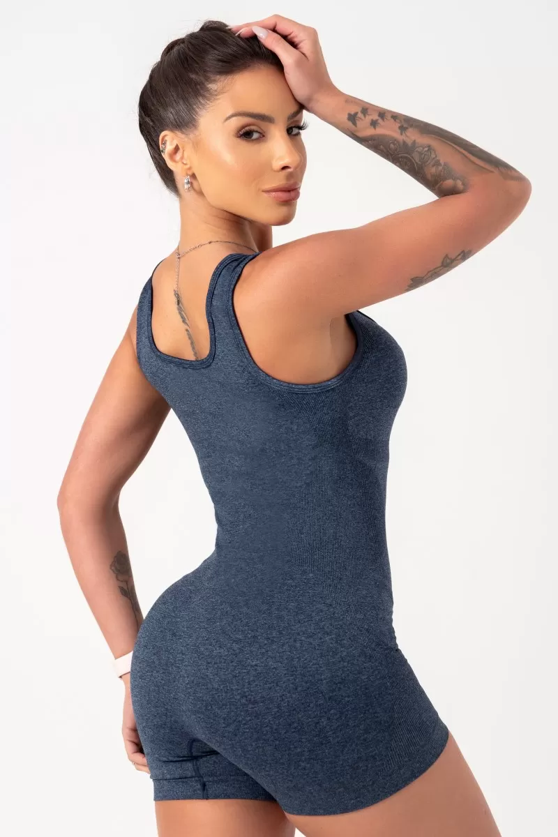 Hipkini - Seamless Blue Heather Movement Romper - 33330731 Hipkini - Seamless Blue Heather Movement Romper - 33330731