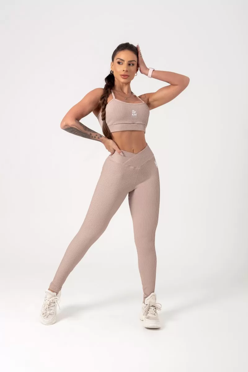 Hipkini - Movement Nude Ribbed Leggings - 33330702 Hipkini - Movement Nude Ribbed Leggings - 33330702