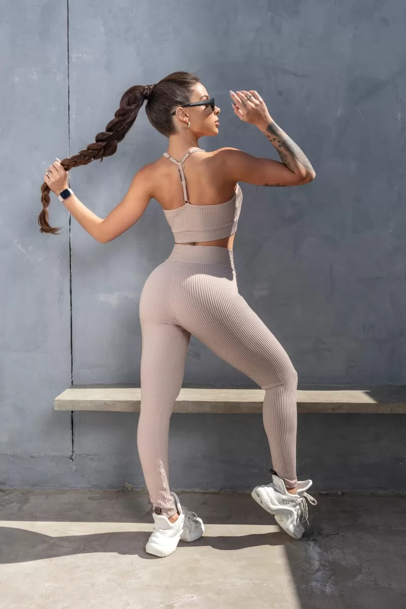 Hipkini - Movement Nude Ribbed Leggings - 33330702 Hipkini - Movement Nude Ribbed Leggings - 33330702