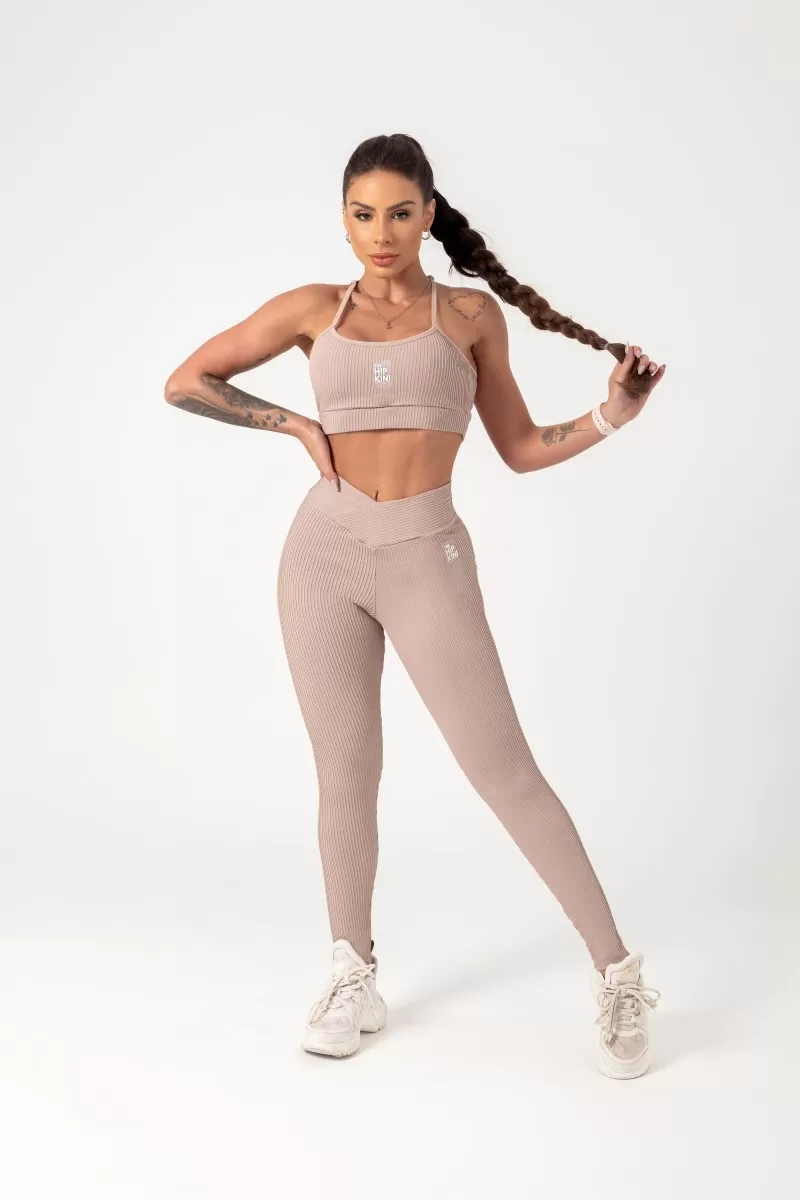 Hipkini - Movement Nude Ribbed Leggings - 33330702 Hipkini - Movement Nude Ribbed Leggings - 33330702