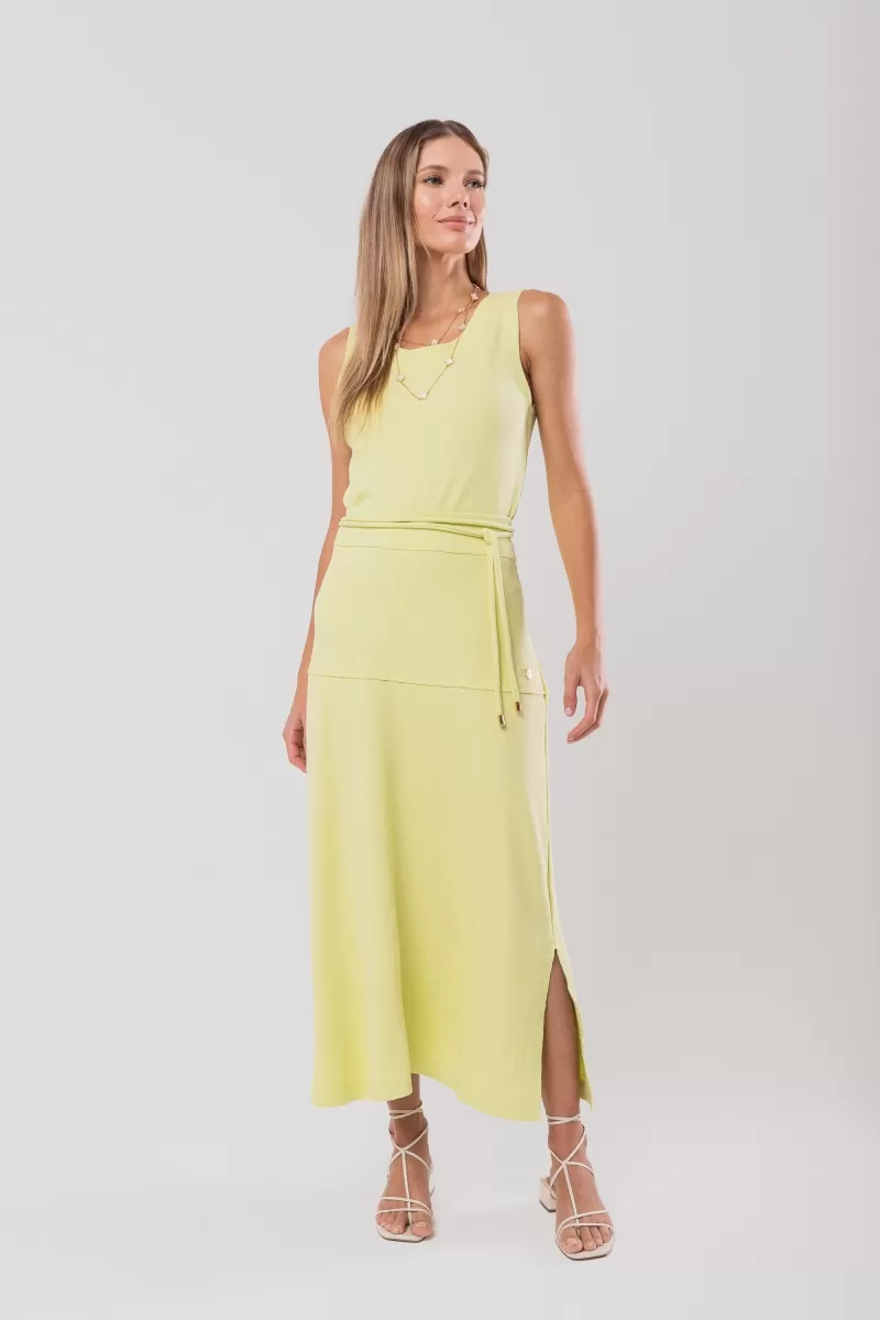 Hidrogênio - CREPE MESH MIDI SKIRT WITH SLITS IN WATER GREEN - 20165157 Hidrogênio - CREPE MESH MIDI SKIRT WITH SLITS IN WATER GREEN - 20165157