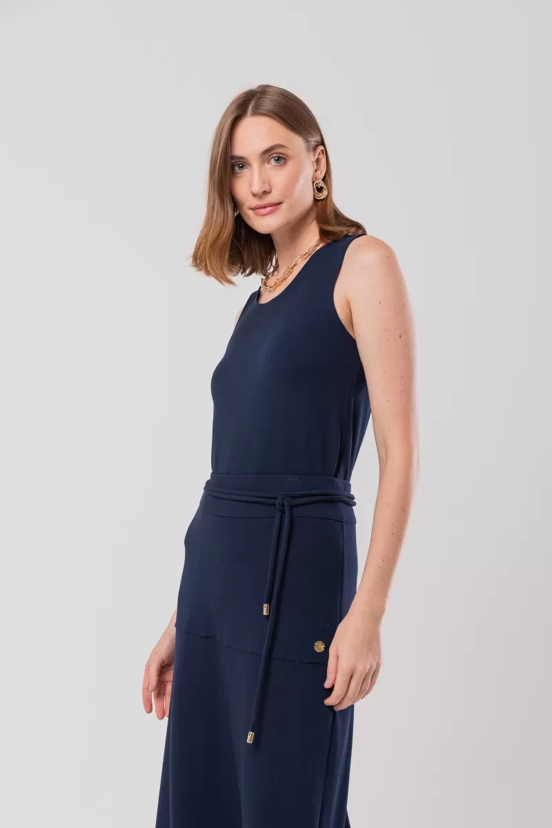 Hidrogênio - NAVY CREPE KNIT TANK TOP - 20166004 Hidrogênio - NAVY CREPE KNIT TANK TOP - 20166004