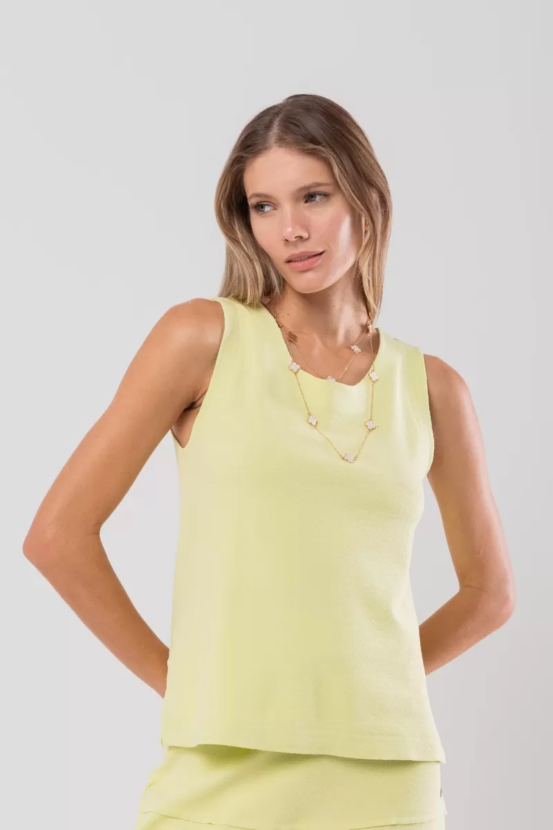 Hidrogênio - WATER GREEN CREPE KNIT TANK TOP - 20166157 Hidrogênio - WATER GREEN CREPE KNIT TANK TOP - 20166157