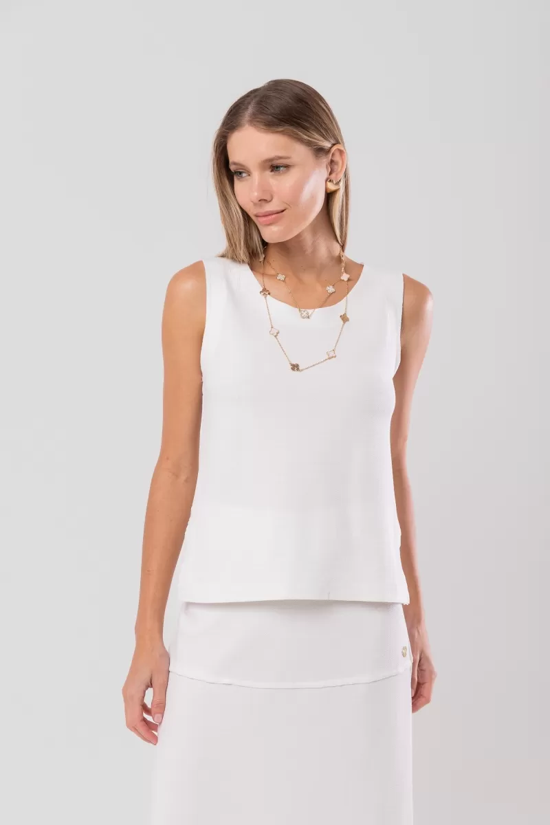Hidrogênio - OFF-WHITE CREPE KNIT TANK TOP - 20166018 Hidrogênio - OFF-WHITE CREPE KNIT TANK TOP - 20166018